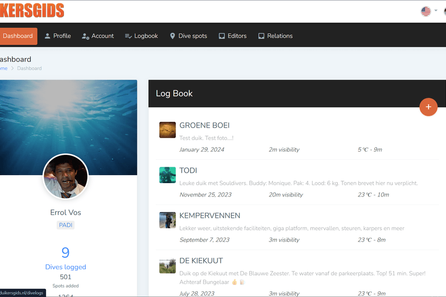 diversguide duiklogs